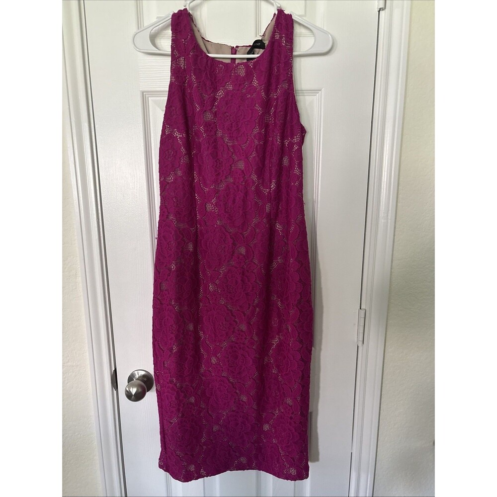 IVANKA TRUMP Pink Flowers SLEEVELESS RUCHED SUNBURST ZIP DRESS SIZE 8